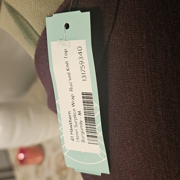 NWT 41 Hawthorn  Long Sleeve Rich Burgundy Top Sz. M - Picture 10 of 15